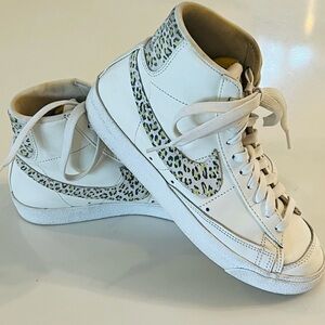 Nike Leopard Print Swoosh High-Top Sneakers